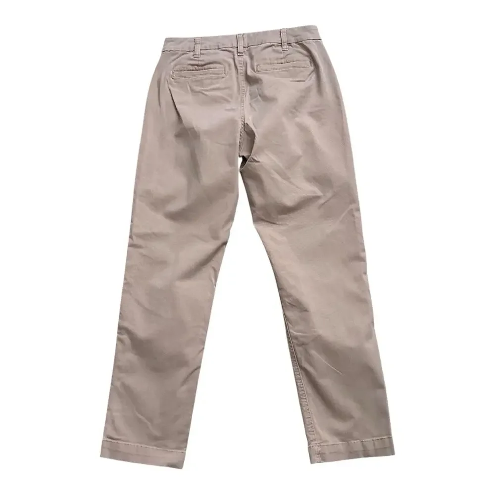 J Crew Chino Pants Womens 2 Beige Khaki Stretch Straight Mid Rise 26.5